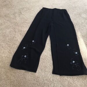 Adrianna papell 12P Black embellished sheer pants